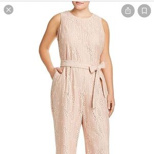 Vince Camuto lace overlay cropped jumpsuit